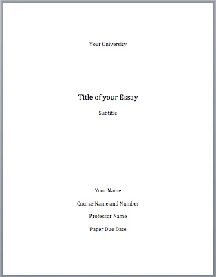 college essay title page